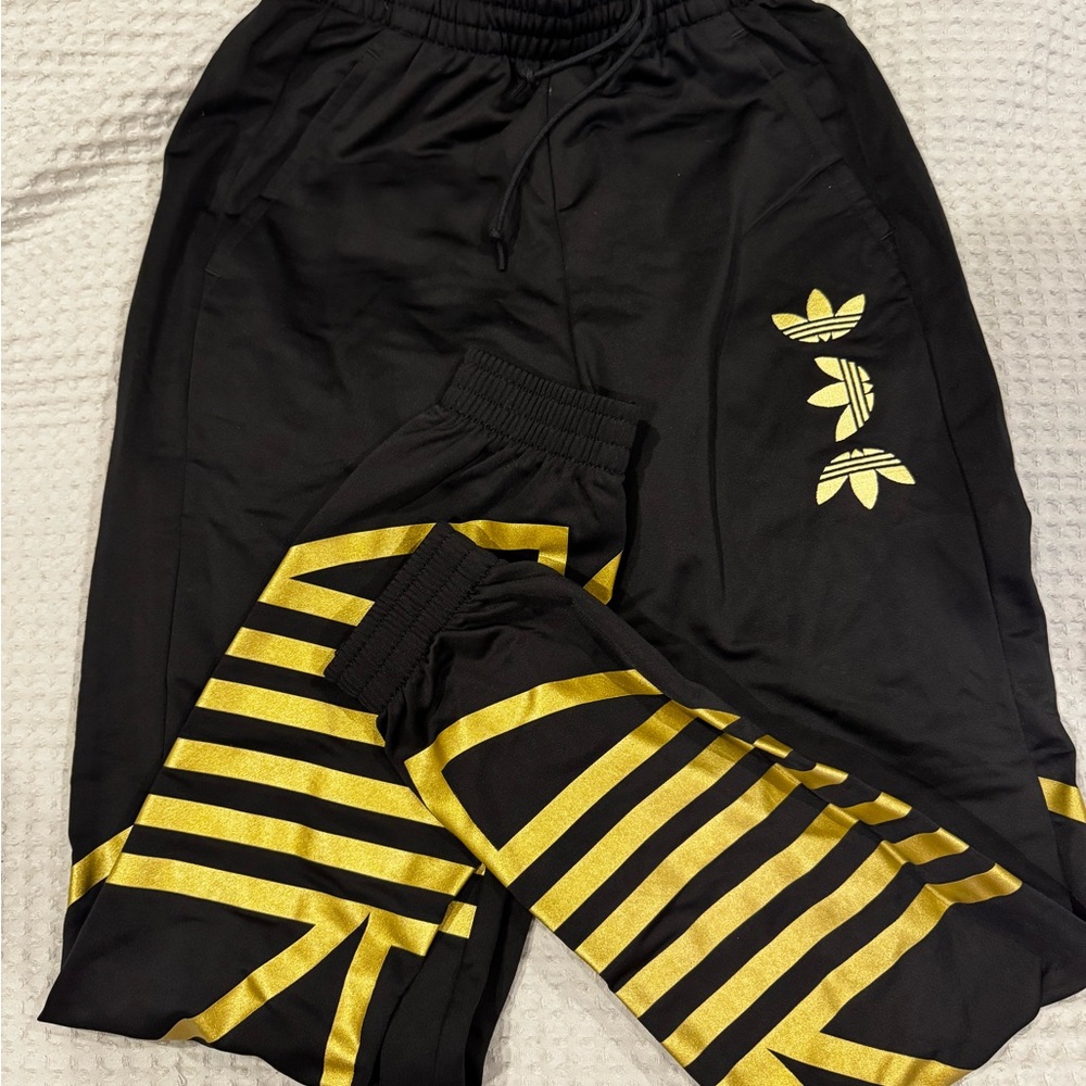 adidas Black and Gold Track Pants - Picture 2 of 2